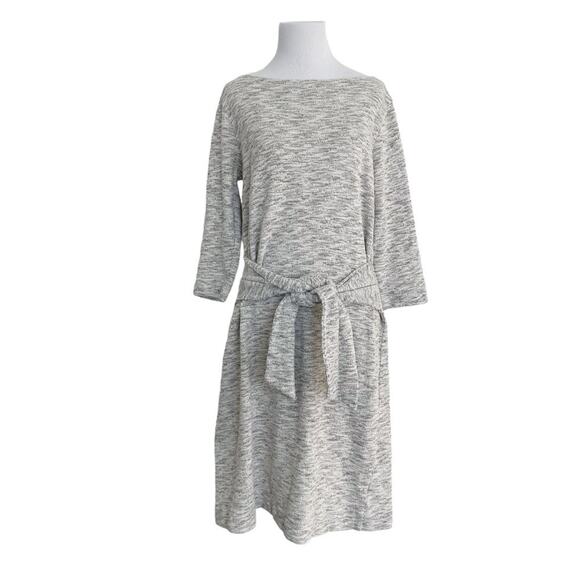 Anthropologie Dresses & Skirts - ANTHROPOLOGIE T.LA Becky Tie-Waist Marled Gray Boat-Neck Dress Size S
